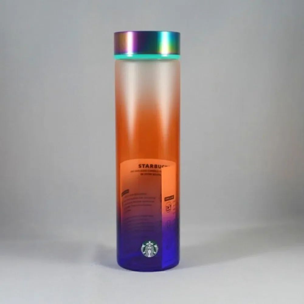 Starbucks Iridescent Ombre Glass Water Bottle RARE